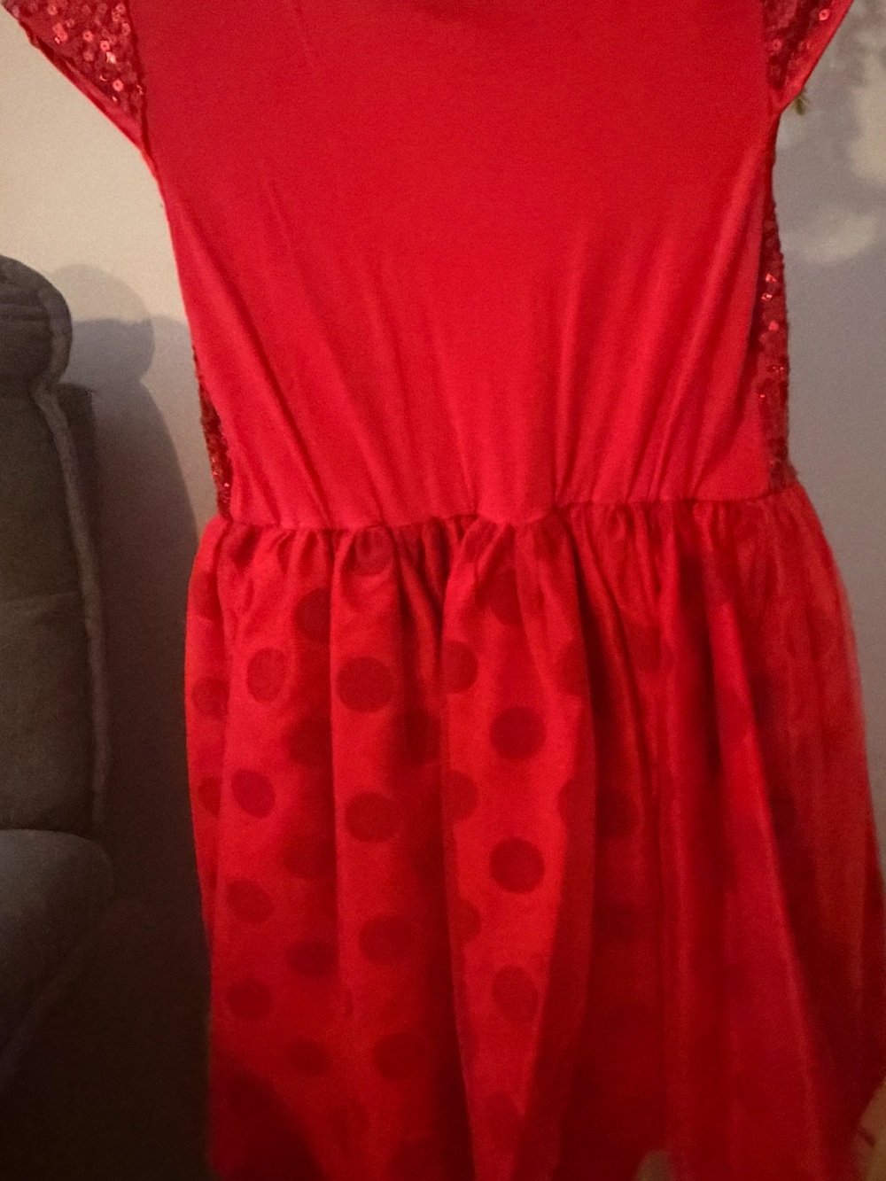 Justice Girls 14 Red Sequin Polka Dot Formal Dress - Picture 12 of 12